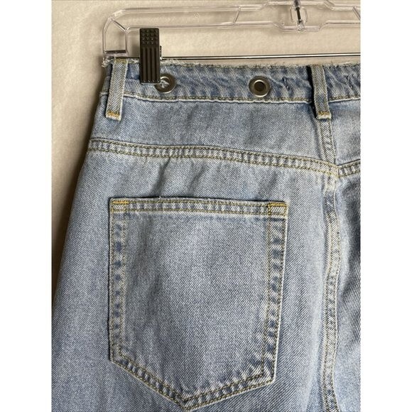 Zara basic button up jeans straight leg Distressed Frayed Button Holes Size 4 - Picture 6 of 9